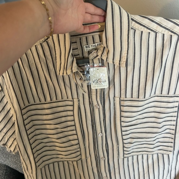 NWT Free People Christopher Linen Button Up - Picture 8 of 10